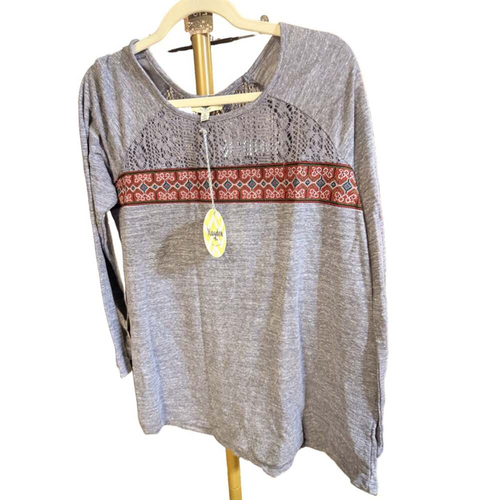 Women's Hayden Los Angeles Top Size M Gray Long Sleeve
